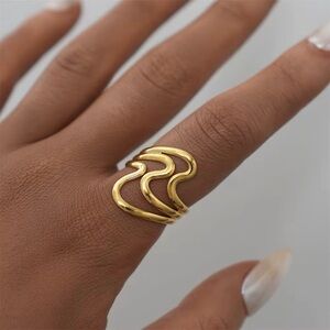 18K Gold Plated Adjustable Ring